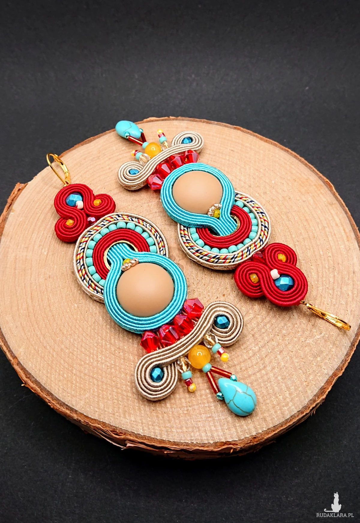 DŁUGIE KOLOROWE KOLCZYKI SUTASZ 1.